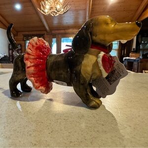 Blue Sky Clayworks Dachshund dog valentine's day 2022 new with tutu